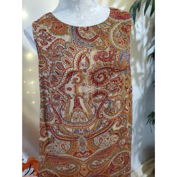 Vtg 90s Cynthia Howie for Maggie Boutique Boho Paisley Maxi Dress Size 12 Hippie - Picture 6 of 12